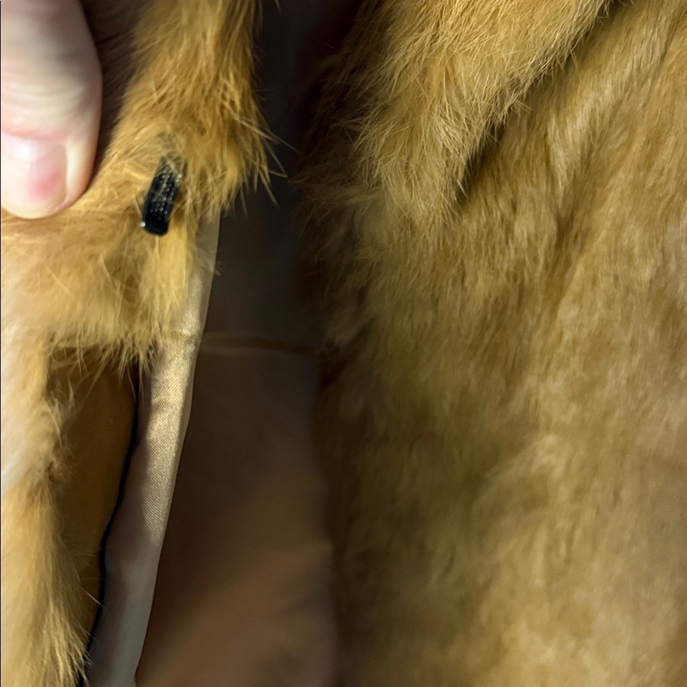 Vintage JACQUES SAINT LAURENT Ginger Rabbit Fur Coat Size M - Picture 10 of 10